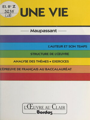 cover image of Une vie, Maupassant